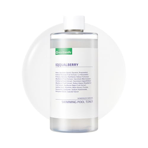 EQQUALBERRY Swimming Pool Toner - Gentle Exfoliating Toner with Natural Enzyme | Boosted Hydration with Hyaluronic Acid | Daily Toner for Sensitive Skin | Korean Skincare, 10.14 Fl. Oz / 300ml