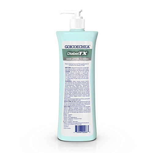 Goicoechea Diabet TX Body Lotion for Diabetic Dry Skin, Hydrating Diabetic Skin Cream for Women and Men, Diabetic Moisturizer for Hands, Legs, and Body, Extra Dry Skin Relief, 13.5 Oz