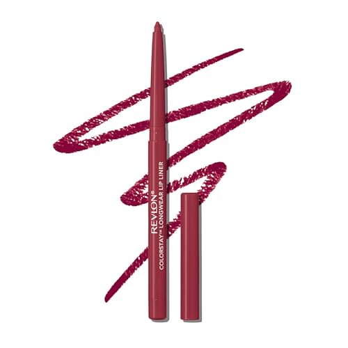 Revlon Colorstay Lip Liner Makeup with Built-in-Sharpener, Longwear Rich Colors, Smooth Application, 670 Wine, 0.01 oz