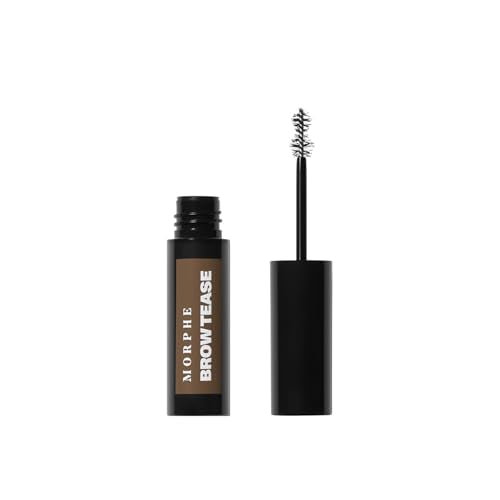 Morphe Brow Tease Eyebrow Gel Mousse - Volumizing Brow Gel to Tint, Thicken & Shape with 100% Natural Bamboo Fibers - Enriched with Conditioning Coffee Seed Oil - Latte (0.16 fl oz)