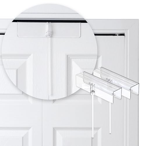 (2- Pack) - Safety Innovations Bi-fold Door Lock - Closet Protection Child and Pet Proof Bi-fold Door Lock - Tool-Free Installation - Unbreakable Clear Polycarbonate - for 1 3/8 Thick Wood Doors