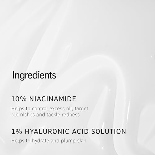 The INKEY List 10% Niacinamide Serum, Lightweight Oil Control Serum Helps with Blemishes and Appearance of Redness, Hydrating 1% Hyaluronic Acid 30ml, 1 fl oz