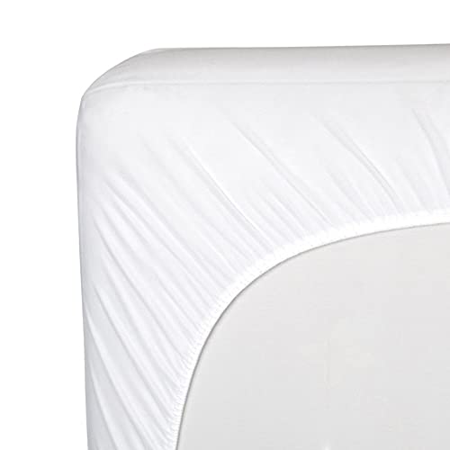 Sealy Baby Allergy Protect Antimicrobial Fitted Waterproof Infant Crib Mattress Protector Pad and Toddler Bed Cover, Durable & Comfortable Topper, Machine Washable & Dryer Friendly, 52” x 28”- White