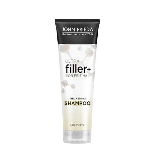 John Frieda ULTRAfiller+ Thickening Shampoo, Strengthening Shampoo for Damaged or Thin Hair, Infused with Biotin and Hyaluronic Acid to Strengthen Hair for Thicker Fuller Results, 8.3 Oz