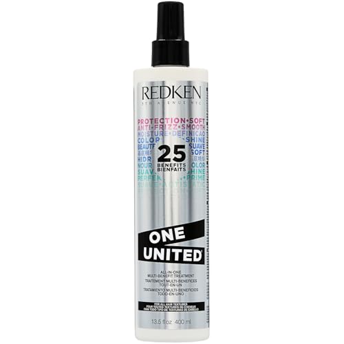 Redken One United Leave In Conditioner | Heat Protectant Spray for Blow Dry & Hair Styling | Multi-Benefit Hair Treatment | Detangles, Nourishes, & Smooths Frizz | For All Hair Types | Paraben Free