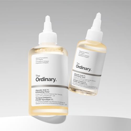 The Ordinary Glycolic Acid 7% Exfoliating Toner, Brightening and Smoothing Daily Toner for More Even-Looking Skin Tone, 3.4 Fl Oz