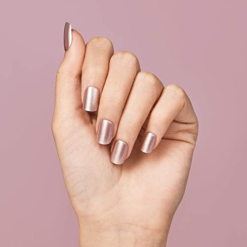 KISS imPRESS No Glue Mani Press On Nails, Color, 'Champagne Pink', Pink, Short Size, Squoval Shape, Includes 30 Nails, Prep Pad, Instructions Sheet, 1 Manicure Stick, 1 Mini File