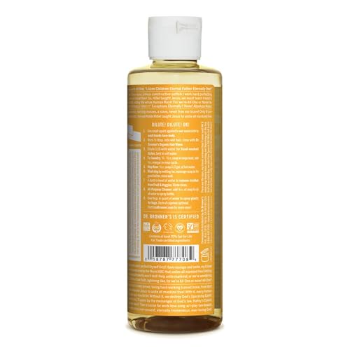 Dr. Bronner's - Pure-Castile Liquid Soap (Citrus, 8 ounce) - Made with Organic Oils, 18-in-1 Uses: Face, Body, Hair, Laundry, Pets and Dishes, Concentrated, Vegan, Non-GMO
