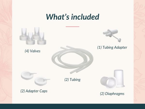 Ameda HygieniKit Spare Parts Kit for Breast Pump | 4 Valves, 2 Silicone Tubing, 2 Silicone Diaphragms, 2 Adapter Caps, 1 Tubing Adapter | Compatible with Ameda HygieniKit Milk Collection Systems…