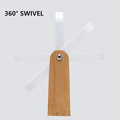 YEAKE Vanity Makeup Mirror with Natural Bamboo Stand,8 Inch 1X/2X Magnification Double Sided 360 Degree Swivel Magnifying Mirror,Portable Table Desk Countertop Mirror Bathroom Shaving Make Up Mirror