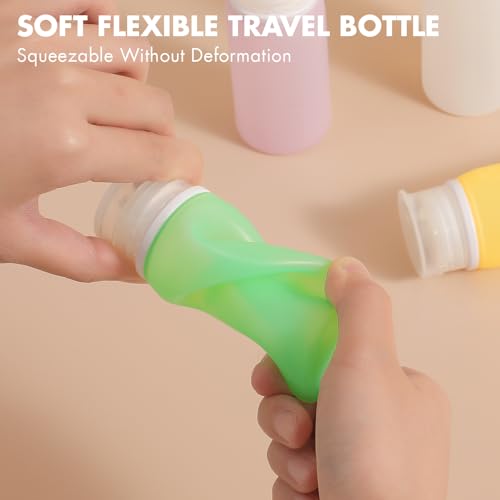 Muslish 21 Pack Leak Proof Silicone Travel Bottles Set, TSA Approved Containers for Toiletries, Travel Size Accessories and Shampoo Conditioner Bottles with Toiletry Bag (BPA Free)