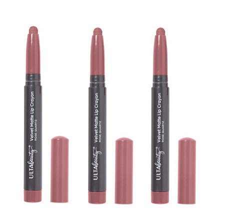 Ulta Beauty 3 Pack Velvet Matte Lip Crayon. Rose Quartz. Size 0.05 oz.