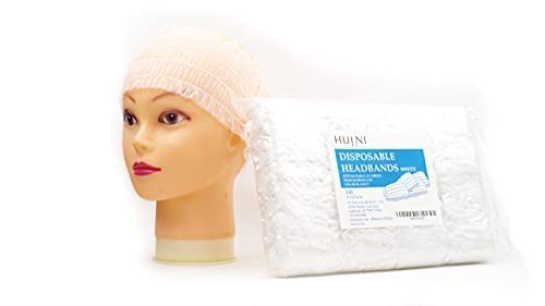 Huini 100 Pcs Disposable Spa Non-woven Headbands, 100 Count