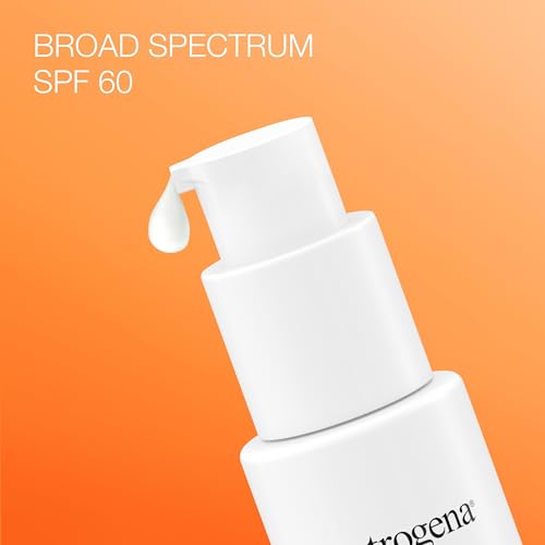 Neutrogena Clear Face Serum Sunscreen with Green Tea, Broad Spectrum SPF 60, Non-Comedogenic Face Sunscreen for Lightweight UVA/UVB Protection, Oxybenzone- & Fragrance-Free, 1.7 fl. oz