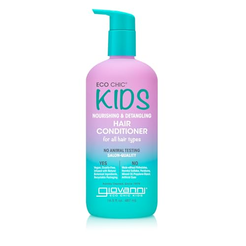 Eco Chic KIDs Nourishing & Detangling Hair Conditioner - Kids Conditioner Detangler, For Kids, For All Hair Types, Salon Quality, Vegan - 16.5 Fl Oz