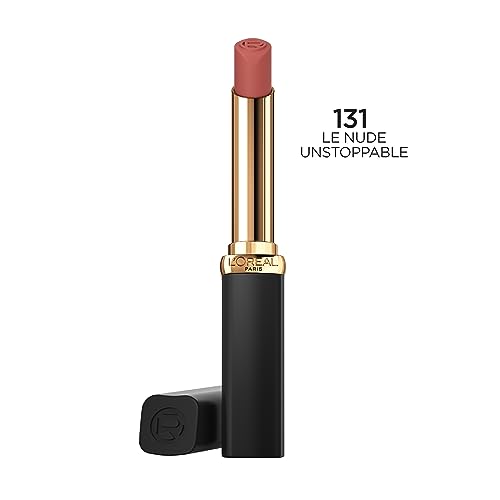 L'Oreal Paris Colour Riche Intense Volume Matte Lipstick, Lip Makeup Infused with Hyaluronic Acid for up to 16HR Wear, Le Nude Unstoppable, 0.06 Oz