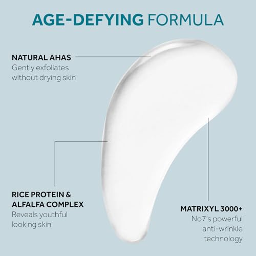 No7 Protect & Perfect Intense Advanced Cleansing Water - Dual Action Facial Cleanser + Makeup Remover - Cleansing Facial Water + Natural AHA Exfoliant for Smoother, Brighter Skin Hydration (6.7oz)