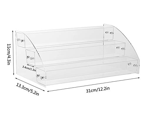 Yebeauty Clear Nail Polish Display Holder 2PCS 3 Layers, Acrylic Organizer Storage Tray Rack Stand Holder for Cosmetic Eyeglasses Lash Display