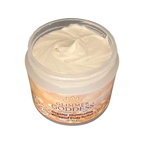 GLIMMER GODDESS Shimmer Body Butter Travel Size 2 oz - Gold Subtle Level 1 - Nourishing, Hydrating, Natural Glow - Vegan, Cruelty-Free, Paraben-Free, All-Natural Ingredients – Travel Ready