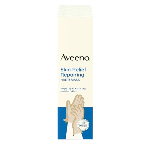 Aveeno Skin Relief Repairing Hand Mask, Moisturizing Gloves with Prebiotic Oat & Shea Butter for Very Dry Skin, Hand Care for Sensitive Skin, Fragrance-Free, Value Pack, 6 Pairs of Single-Use Gloves