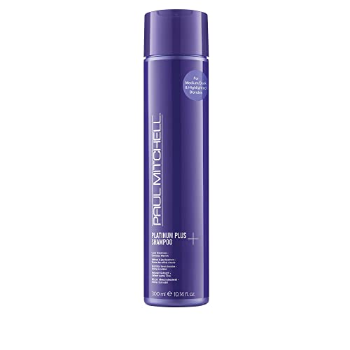 Paul Mitchell Platinum Plus Purple Shampoo, Cools Brassiness, Eliminates Warmth, For Medium to Dark Blonde and Highlighted Hair, 10.14 fl oz