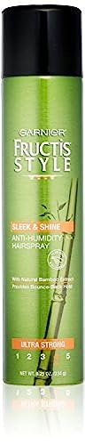 Garnier Fructis Style Sleek and Shine Anti-Humidity Hairspray, Ultra Strong Hold, Frizz Protection 8.25 Oz, 1 Count (Packaging May Vary)