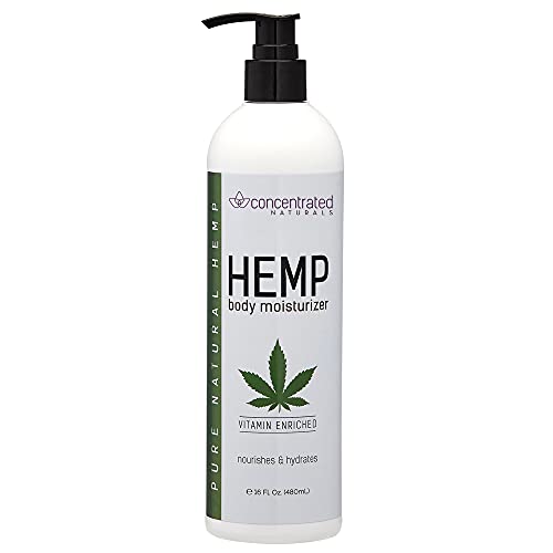 Concentrated Naturals Hemp Body Moisturizer w/Hempseed Oil and Jojoba | Vitamin Enriched | Nourishes & Hydrates 16 Fl Oz