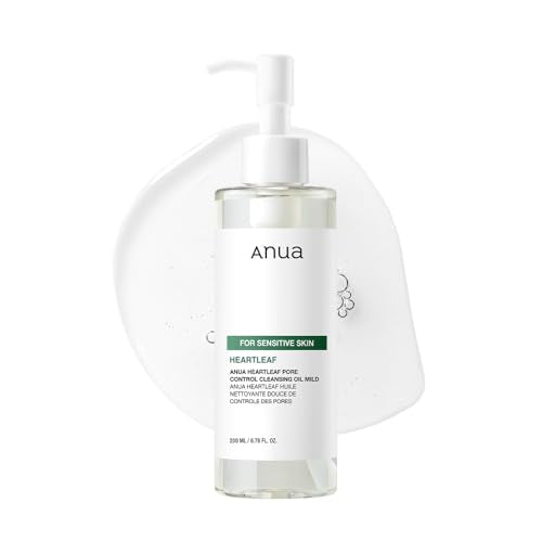 ANUA Heartleaf Pore Cleansing Oil MILD, Sensitive Skin Face Wash, Oil Cleanser for Face, Makeup Blackhead Remover, Korean Skin Care, Non-Comedogenic, Fragrance Free 6.76 fl oz(200ml)