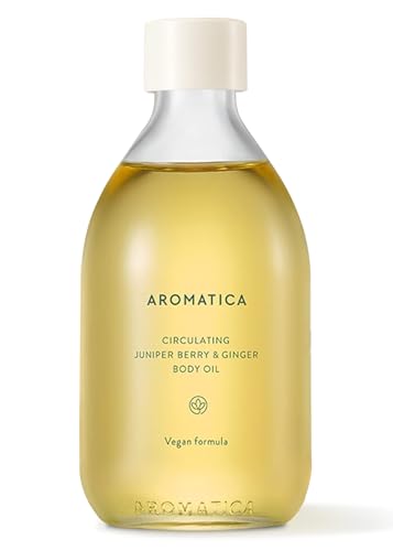 AROMATICA Circulating Body Oil Juniper Berry & Ginger -3.38 fl. oz. - Aromatherapy Massage Oil - Vegan Essential and Non Toxic Body Oil - After Shower Body Oil for Women