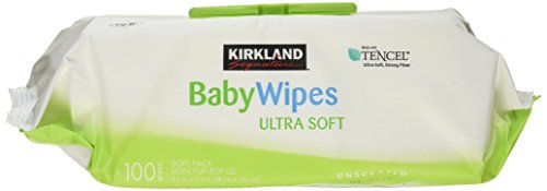 Kirkland Signature Baby Wipes Ultra Soft Unscented Strong Fiber Moisturizes Sensitive Skin Gently Cleanses Helps Maintain Product Purity and Freshness Helps Maintain Ideal Ph Extra Large Wipes with
