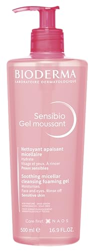 Bioderma Sensibio Foaming Gel Cleansing and Make-Up Removing Refreshing feeling for Sensitive Skin Unscented, 16.9 Fl Oz