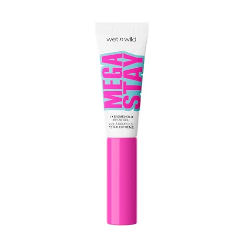 wet n wild Mega Stay Extreme Hold Brow Gel, Lightweight, Non-Sticky & Flake-Free Formula, Long-Lasting 16-Hour Wear, Sculpted & Laminated Brow Look, Easy Application, Cruelty-Free & Vegan - Clear
