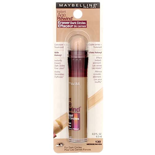 Maybelline Instant Age Rewind Eraser Dark Circles Treatment Concealer, Medium .2 oz (Pack of 4)