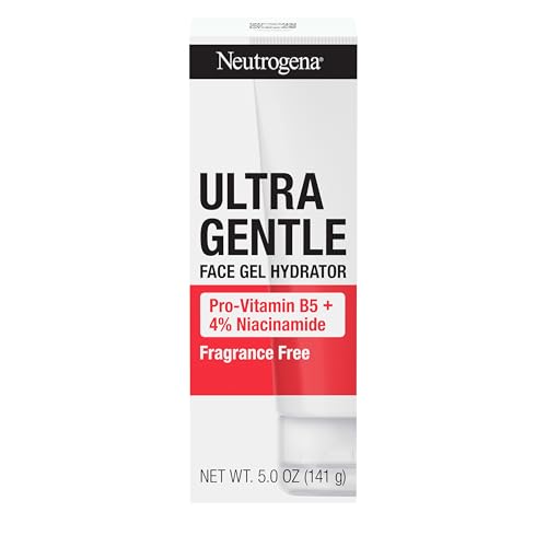 Neutrogena Ultra Gentle Face Gel Hydrator with Pro-Vitamin B5 & 4% Niacinamide Designed for Acne-Prone Skin, Lightweight Gel Cream Targets Uneven Skin Tone, Fragrance-Free, 5.0 oz