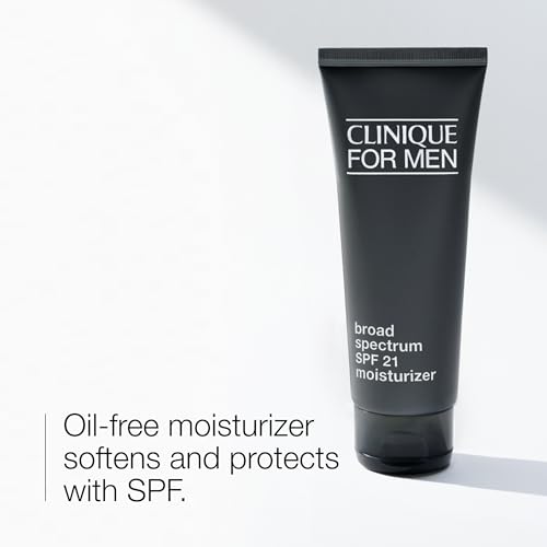 Clinique For Men Broad Spectrum SPF 21 Face Moisturizer | Oil Free Face Lotion With SPF | Hydrating + Protecting | For All Skin Types, 3.4 Fl Oz