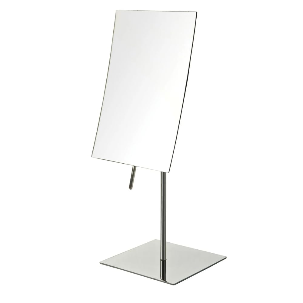 Jerdon JP358C 5-Inch by 8-Inch Rectangular Vanity Mirror with 3x Magnification, Stainless Steel Finish
