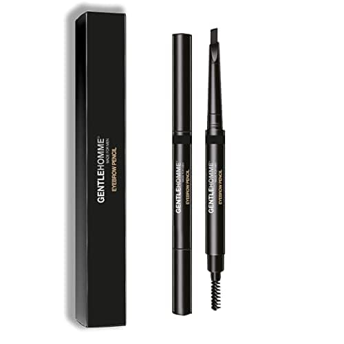 Gentlehomme - Men's 2-in-1 Eyebrow Brush & Pencil - Shape, Define & Fill In - Ultra-Thin, Long-Lasting Black - Vegan