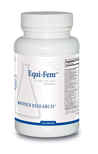 Biotics Research Equi Fem Multi-Vitamin Mineral Supplement for Women. High Dose Multi for Pre Menstrual Support. Hormonal Support. Black Cohosh. Dong Quai. Digestive Enzyme Support 126 Tabs