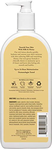 Burts Bees Body Lotion for Normal to Dry Skin with Milk & Honey, 12 Oz (Package May Vary)
