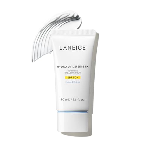 LANEIGE Hydro UV Defense Sunscreen Broad Spectrum SPF 50+: Korean Sunscreen, No White Cast, Dermatologically Tested, Hypoallergenic