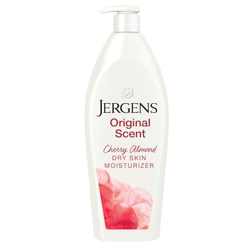 Jergens Original Scent Dry Skin Moisturizer, Body and Hand Lotion, for Long Lasting Skin Hydration, 21 Ounce, with HYDRALUCENCE blend and Cherry Almond Essence