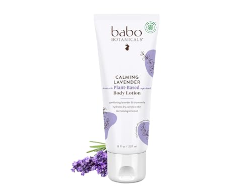 Babo Botanicals Calming Lavender Body Lotion - Relaxing Chamomile & Lavender - Vegan- For all ages- Scented with Lavender fragrance