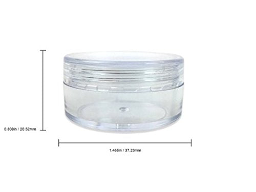 (Quantity: 100 Pieces) Beauticom 10 G/10 Ml High Quality Clear Lid Plastic Cosmetic Lip Balm Lip Gloss Cream Lotion Eyeshadow Container Jars