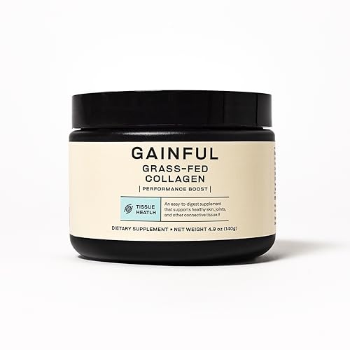 Gainful Performance Boost Collagen Peptides Powder with Vitamin C, Skin, Immune & Joint Support, Grass Fed Bovine Collagen, Unflavored, 14 Servings