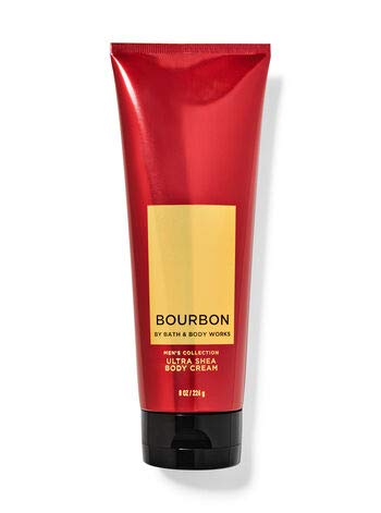 Bath & Body Works Bourbon - Ultra Shea Body Cream 8 oz, 2-in-1 Hair + Body Wash 10 oz & Deodorizing Body Spray 3.7 oz - Set