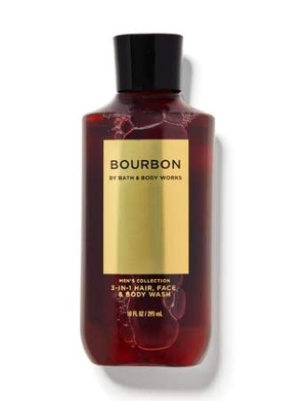 Bath & Body Works Bourbon - Ultra Shea Body Cream 8 oz, 2-in-1 Hair + Body Wash 10 oz & Deodorizing Body Spray 3.7 oz - Set
