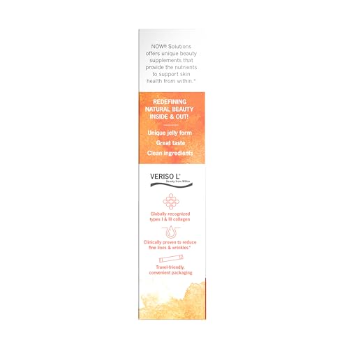 NOW Foods Solutions, Collagen Jelly Beauty Complex, Sweet Orange Flavor, 10 Jelly Sticks