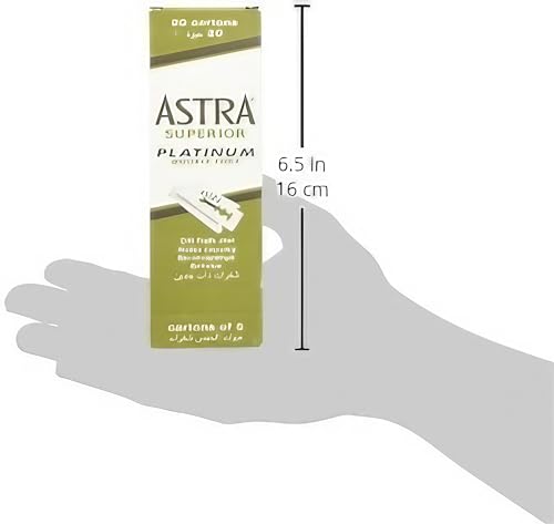 Astra Platinum Double Edge Safety Razor Blades,100 Blades (20 x 5)
