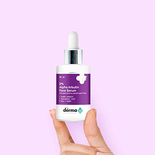 The Derma Co 2% Alpha Arbutin Face Serum | Helps Reduce Acne Scars & Spots | Suits All Skin Types | 1.01 Fl Oz/30 ml