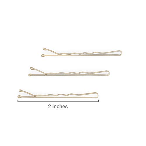 Heliums Bobby Pins - Metallic Matte Gray - 2 Inch Wavy Hair Pins, Color Matched for Grey and Silver Hair, 48 Count